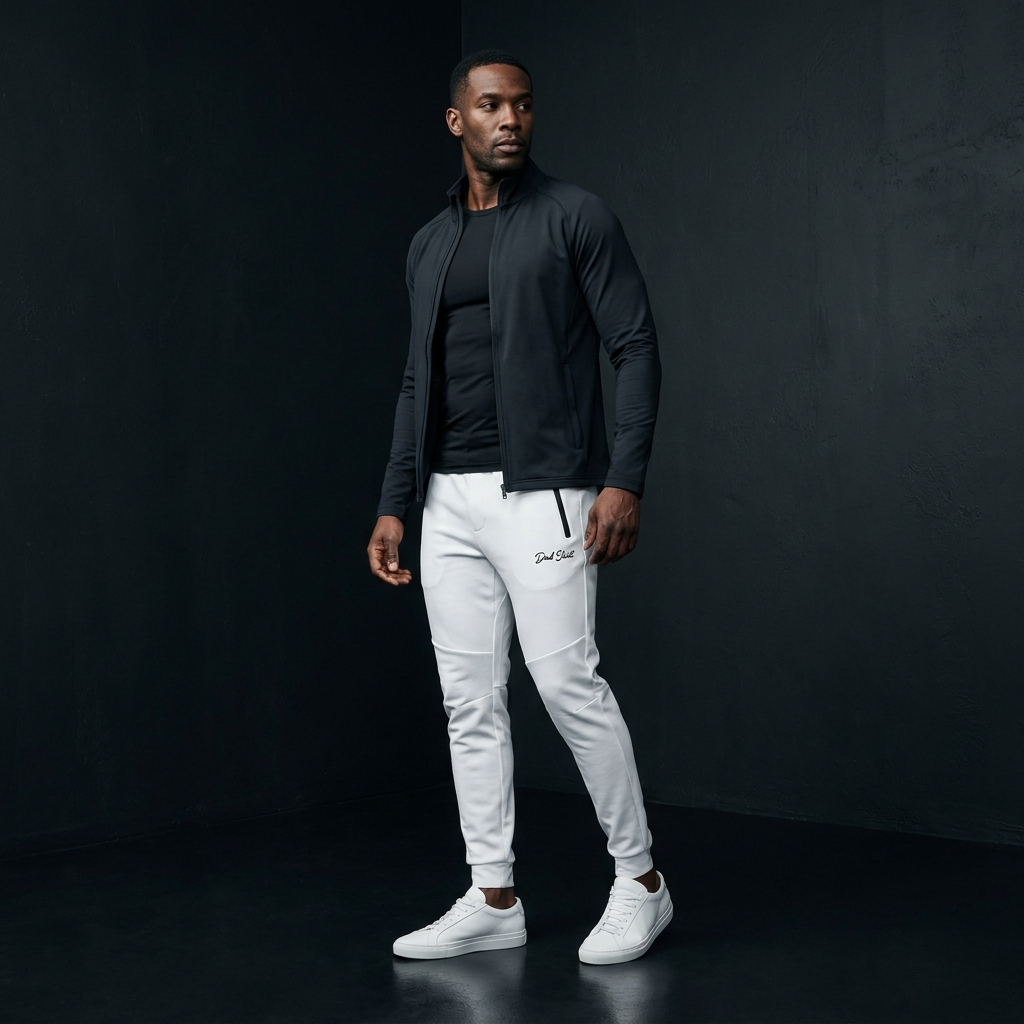 Tech-Knit Tapered Joggers — All-White